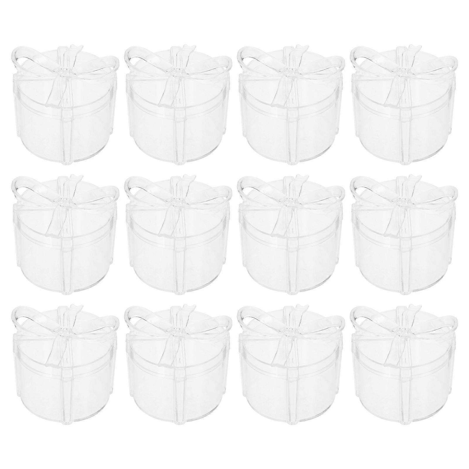 Candy Case Small Candy Boxes for Storage 12Pcs Transparent Packaging