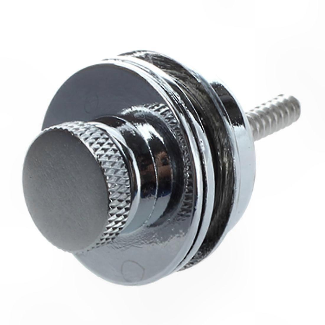 Chrome Strap Lock for Electric Guitar with Flat Head Design