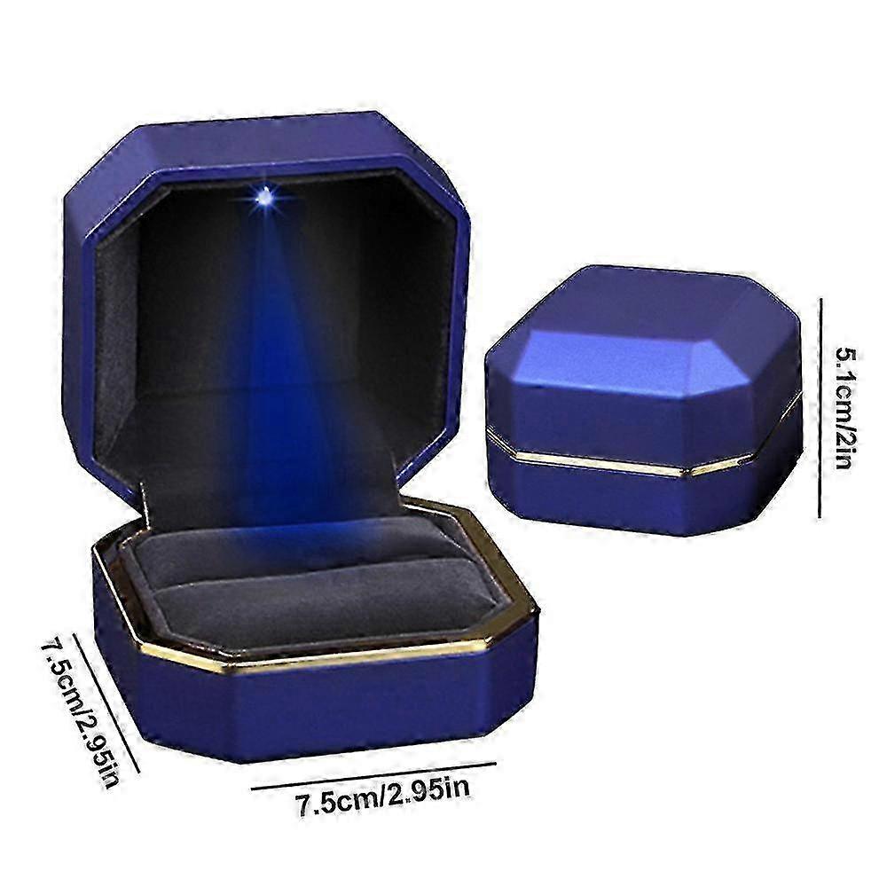 LED Illuminated Velvet Ring Box