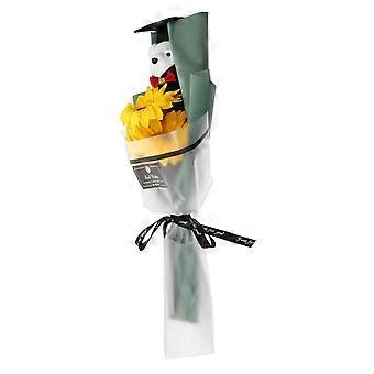 Dimissionsbjørnebuket gave 38x14cm, blød plys tøjdyrsblomsterbuket, varigt minde til dimittend