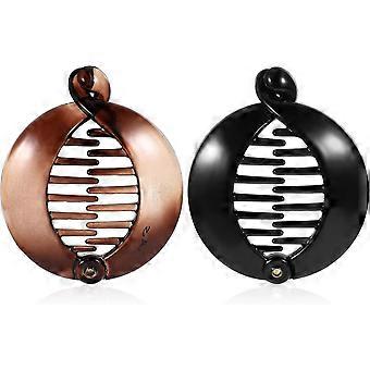 2 graffette rotonde in plastica a forma di coda di pesce, ideali per capelli lunghi, lisci, ricci o folti. Perfette per donne e ragazze, realizzate in resina e adatte a raccogliere la coda di cavallo.