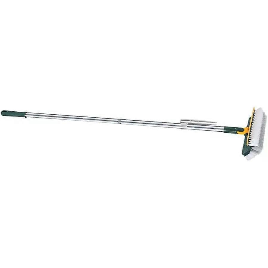 Long Handled Floor Scrub Brush with Squeegee Green
