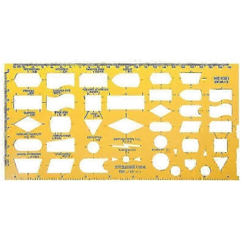 K Resin Flow Chart Symbol Drafting Template Ruler Stencil Measuring Tool Student-GOOD