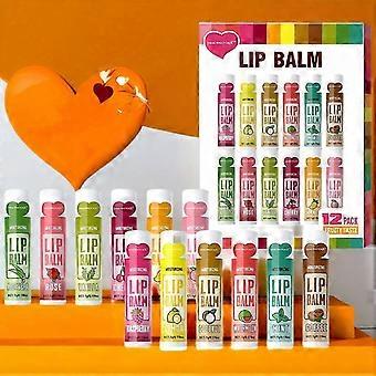 Fruit flavor lip balm,12 pack Natural Soft chapstick All-Day Moisturizer,100% Natural&Organic Lip Balm Sticks for repair chapped lips or dry_yzad