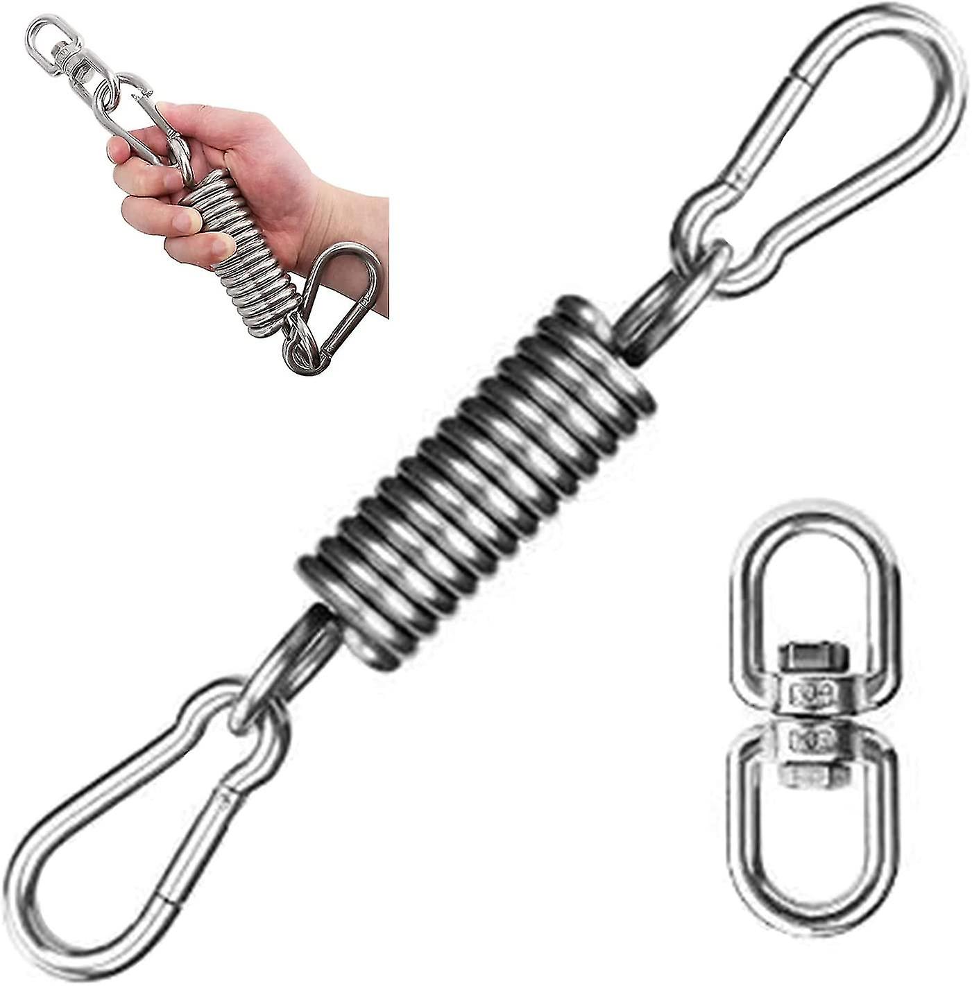 Kit di sospensione a molla resistente, gancio di sospensione a molla per amaca di estensione con carabiners girevoli