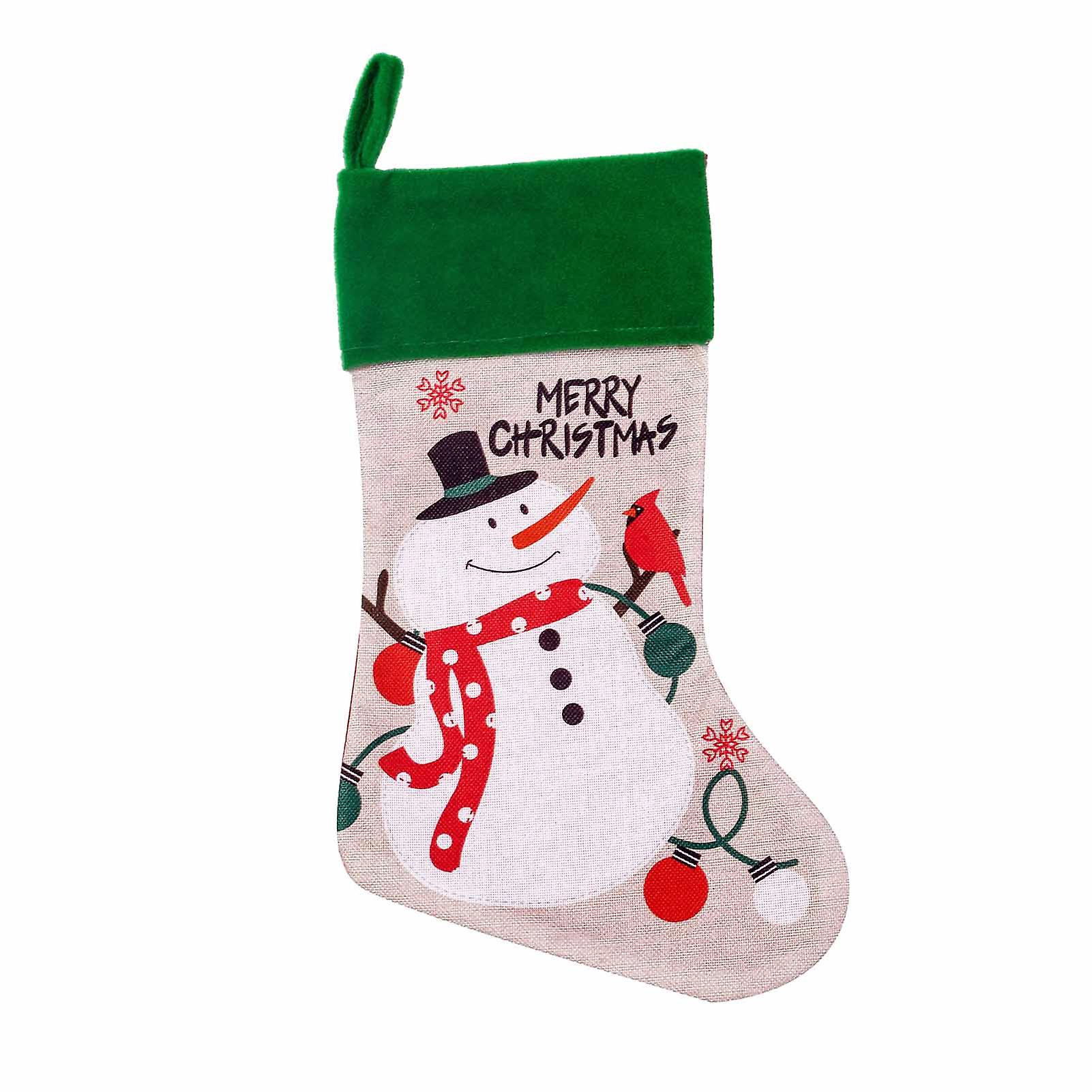 Plush Christmas Stocking Hanging Soft Durable Adding To Christmas Atmosphere Bag
