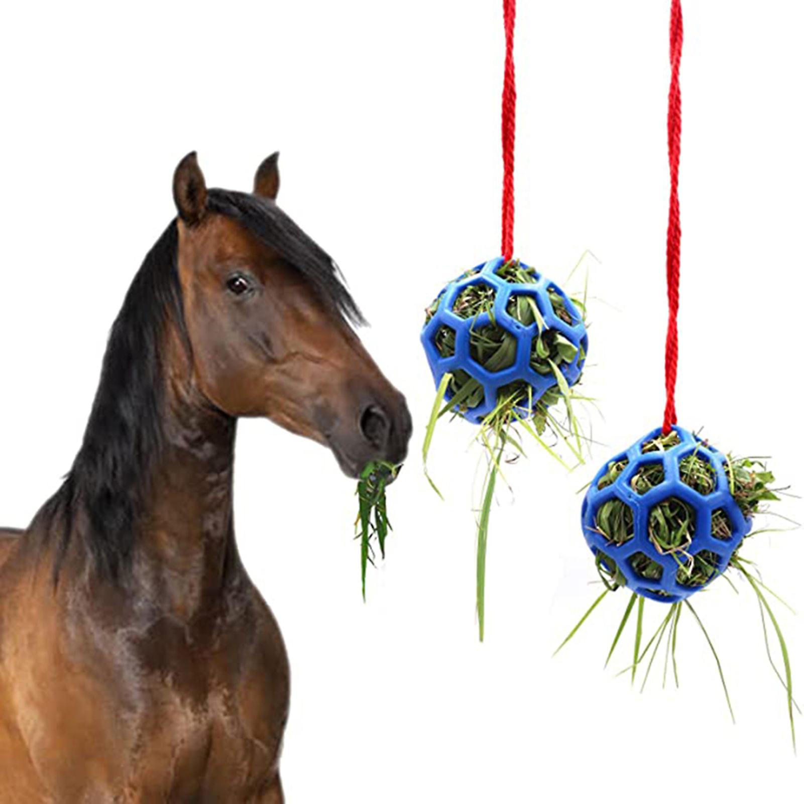 Horse Treat Ball Hanging Hay Feeder Toy Ball Multipurpose Feeding Toy for Horse Stable Stall Trailer Rest New