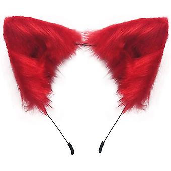 Cat Fox Faux Fur Ears Headband Cute Halloween Fancy Dress Cosplay Handmade Animal Furry Ears Hair Hoop