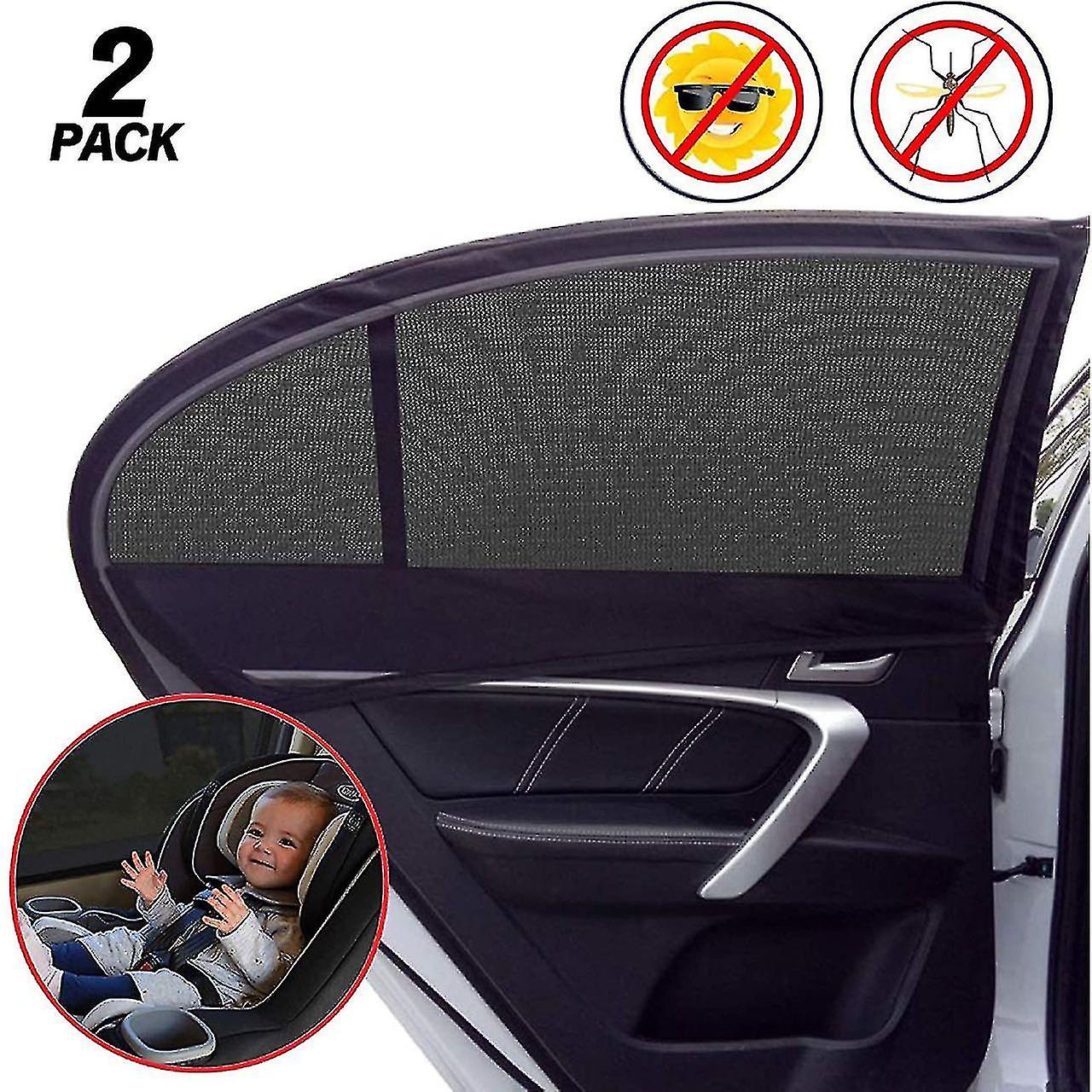 2pack Universal Car Sun Mesh Blind Rear Window Uv Protector Sun Shade