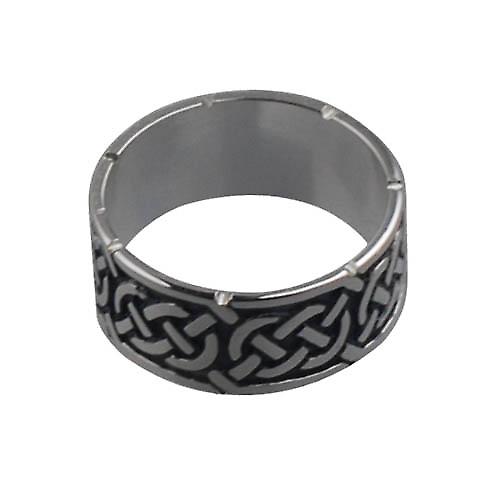 Silver oxidized 8mm Celtic Wedding Ring Size Q
