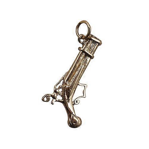9ct Gold 18x14mm solid Flintlock Pistol Pendant or Charm