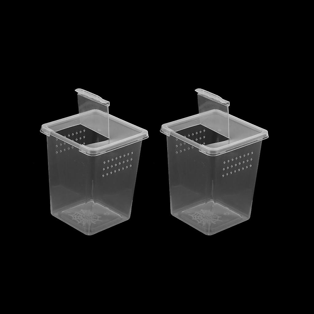 Reptile Spider Breeding Box Container Case Hatching Tank 2Pcs