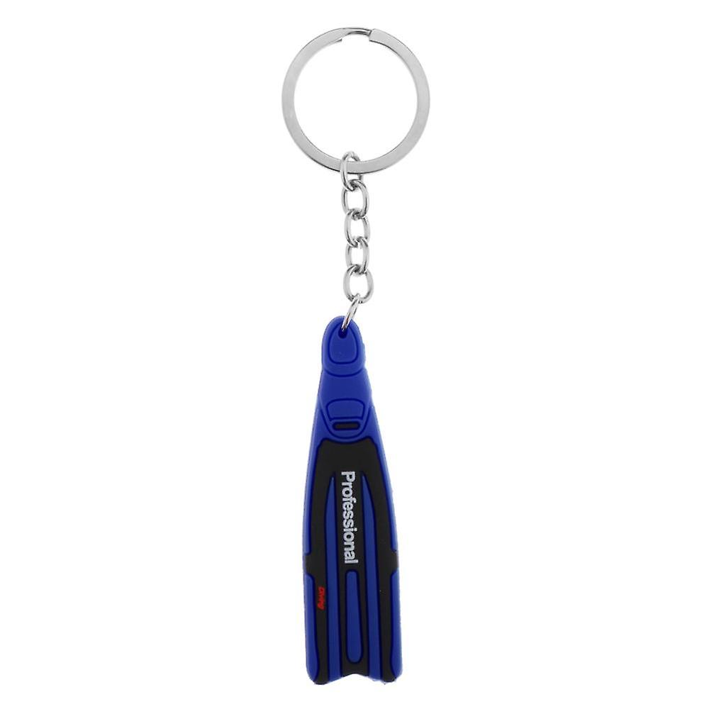 Novelty Mini Diving  Key Chain Holder Dive Flipper Keyring Blue