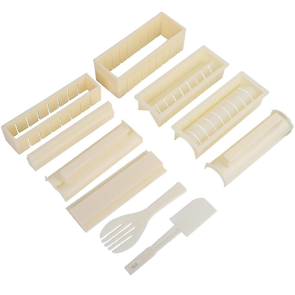 Sushi Making Kit 10 Pieces DIY Sushi Tools Non-Stick Moulds Easy to Use Durable Plastic Compact Design Perfect for Beginners and Sushi Lover