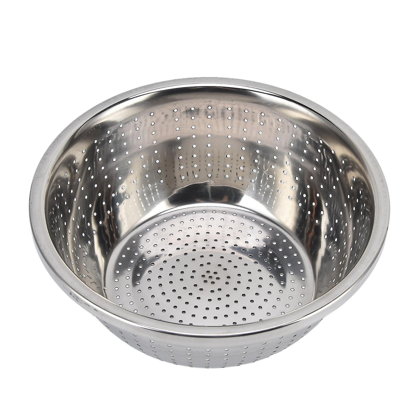 Vegetable Washing Basket Stainless Steel Colander Rustproof Multifunction Kitchen Use Silver