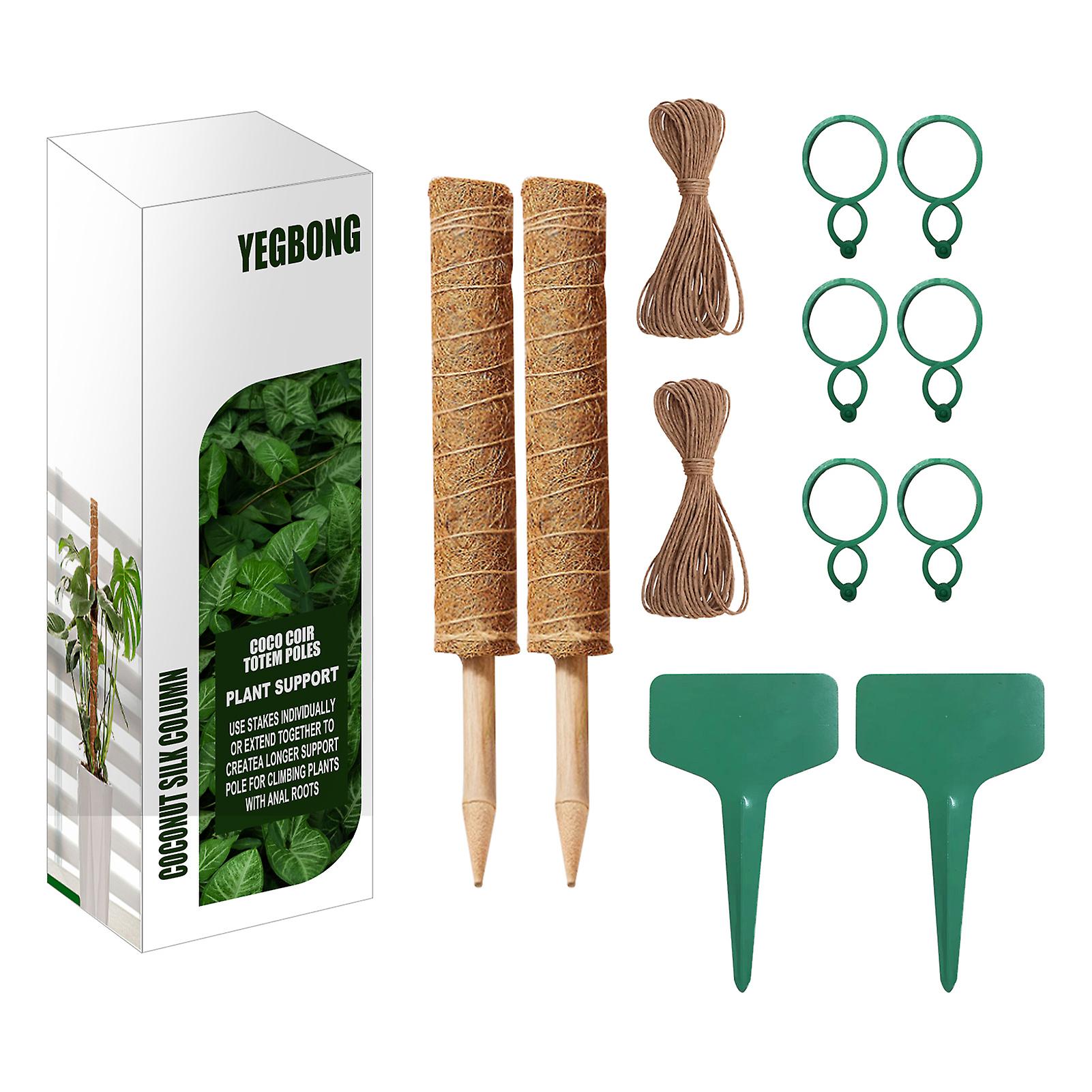 Moss Pole Set with String & Tag Coconut Coir Pole Plant Support Indoor Plants to Grow Upwards for Potted Plants New