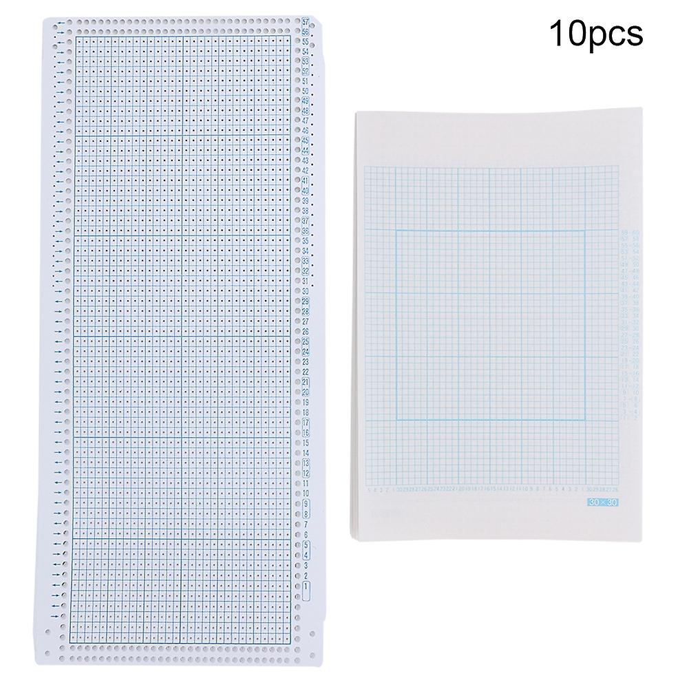 10 Pcs Stitches Punch Card 10 Pcs Grid Paper Nylon Knitting Machine Accessory
