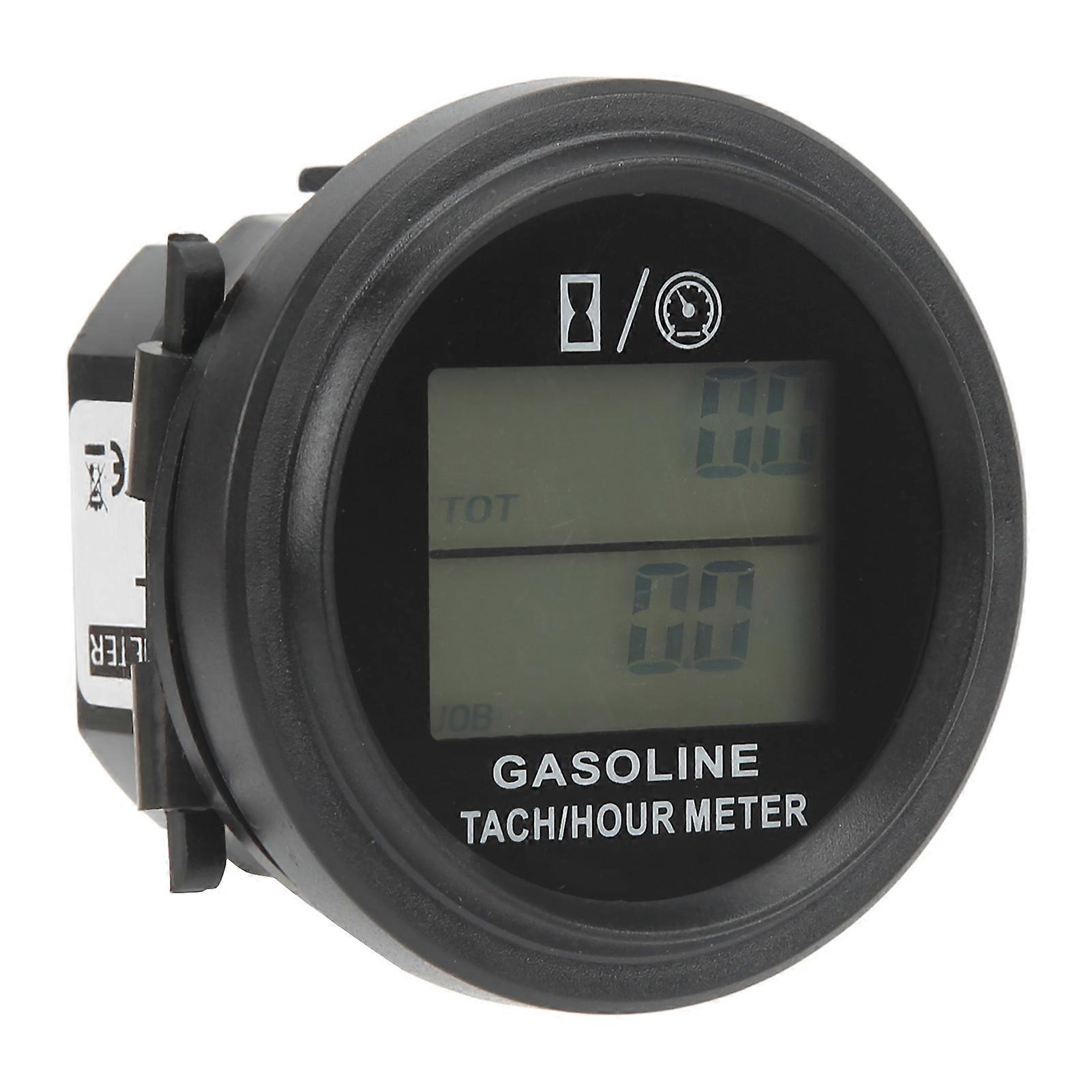 Engine Hour Meter Tachometer Digital TOT Recording Resettable JOB Timer with Dual Screen Display Backlight