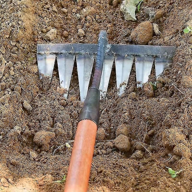 Weeding Rake Six-tooth Hoe Weeding Rake New Wasteland Turning Soil Loosening Artifact Double-layer W