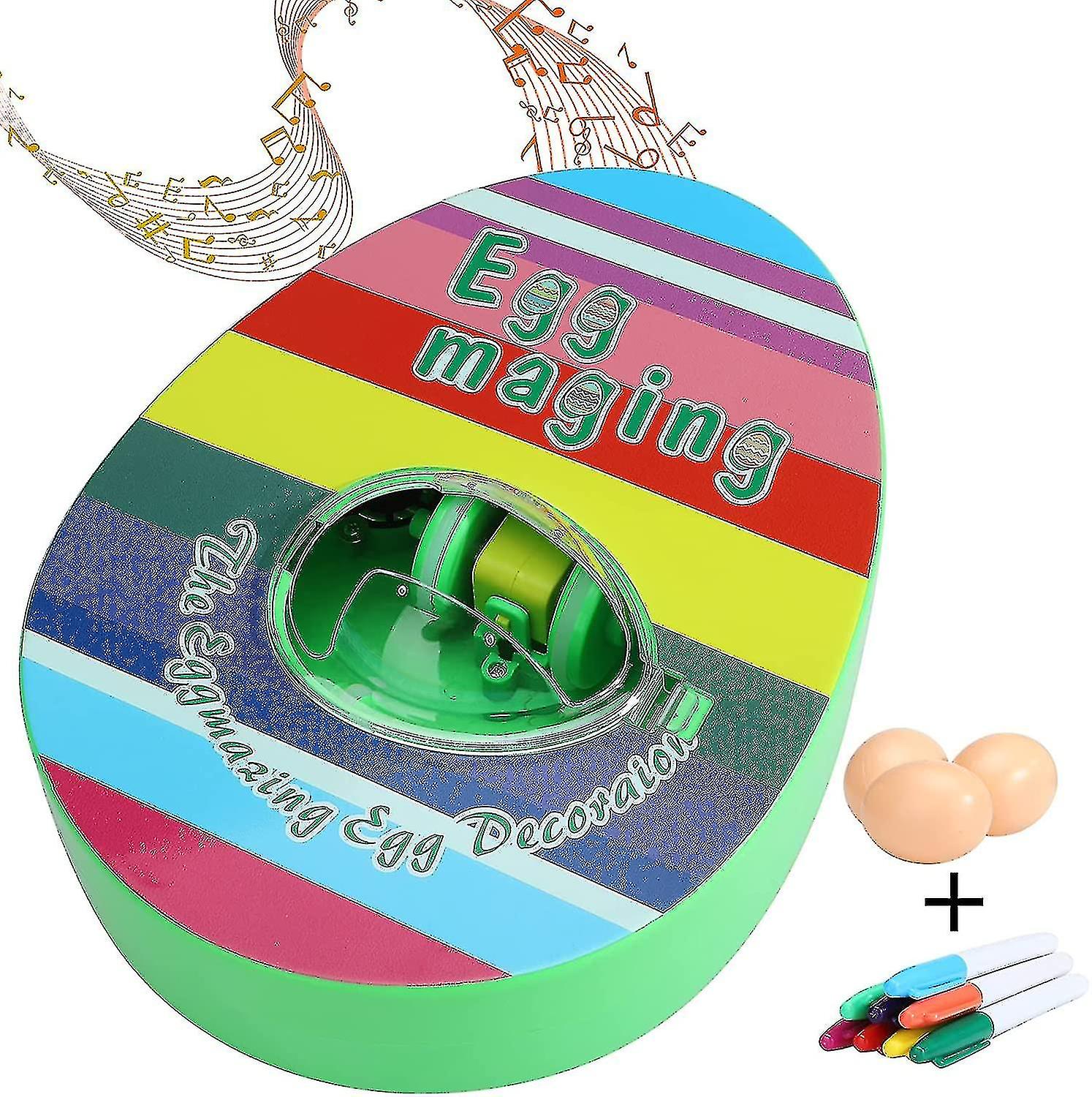 Easter Egg Decorating Kit, Electric Easter Egg Painting Machine With 8 Paint Pens And 3 Eggs Diy Egg Maker Easter Egg Ro