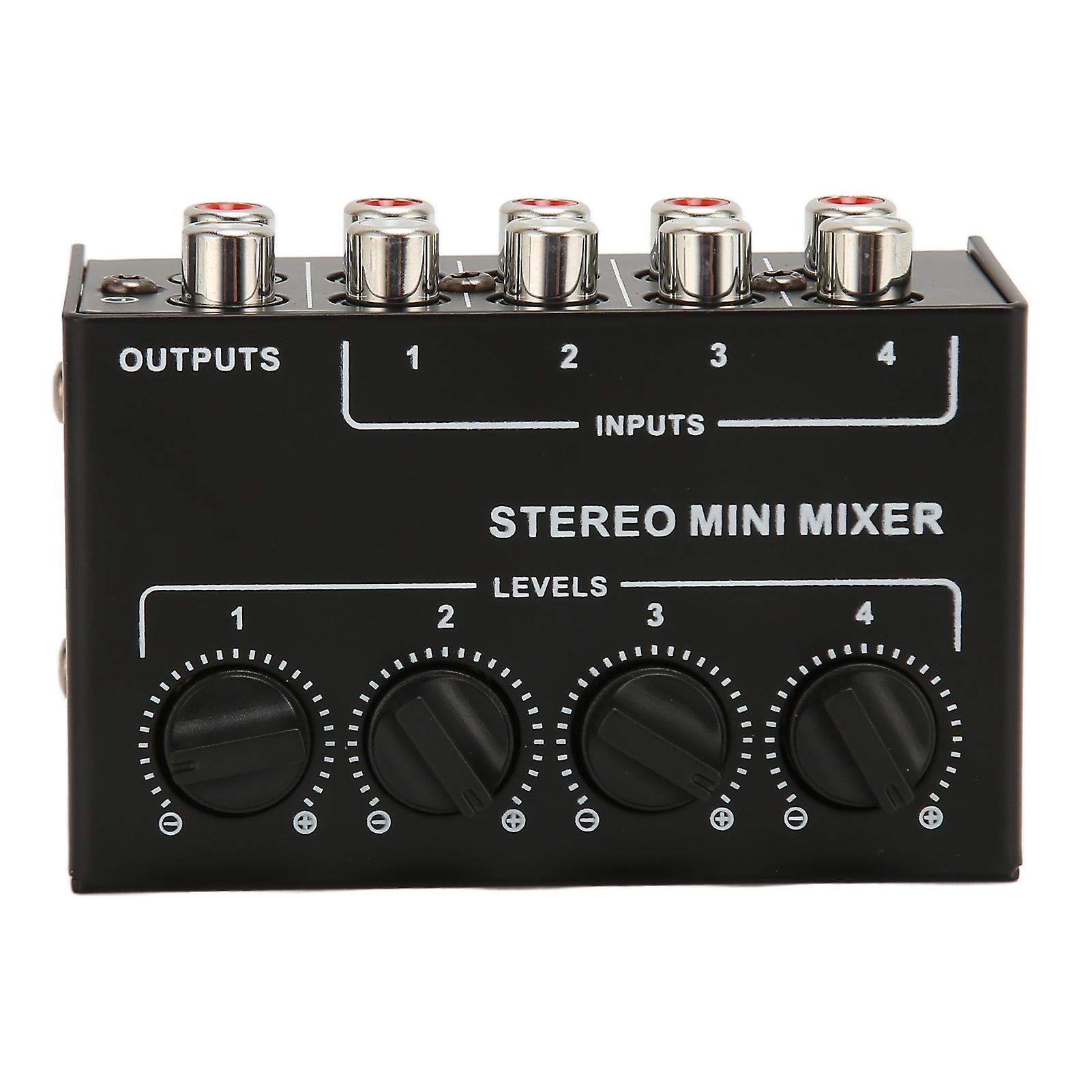 Passive Mixer 4 Channel Line Mixer Mini Sound Mixer Stereo Line Mixer for Tuning Mixing Instruments Playback Devices