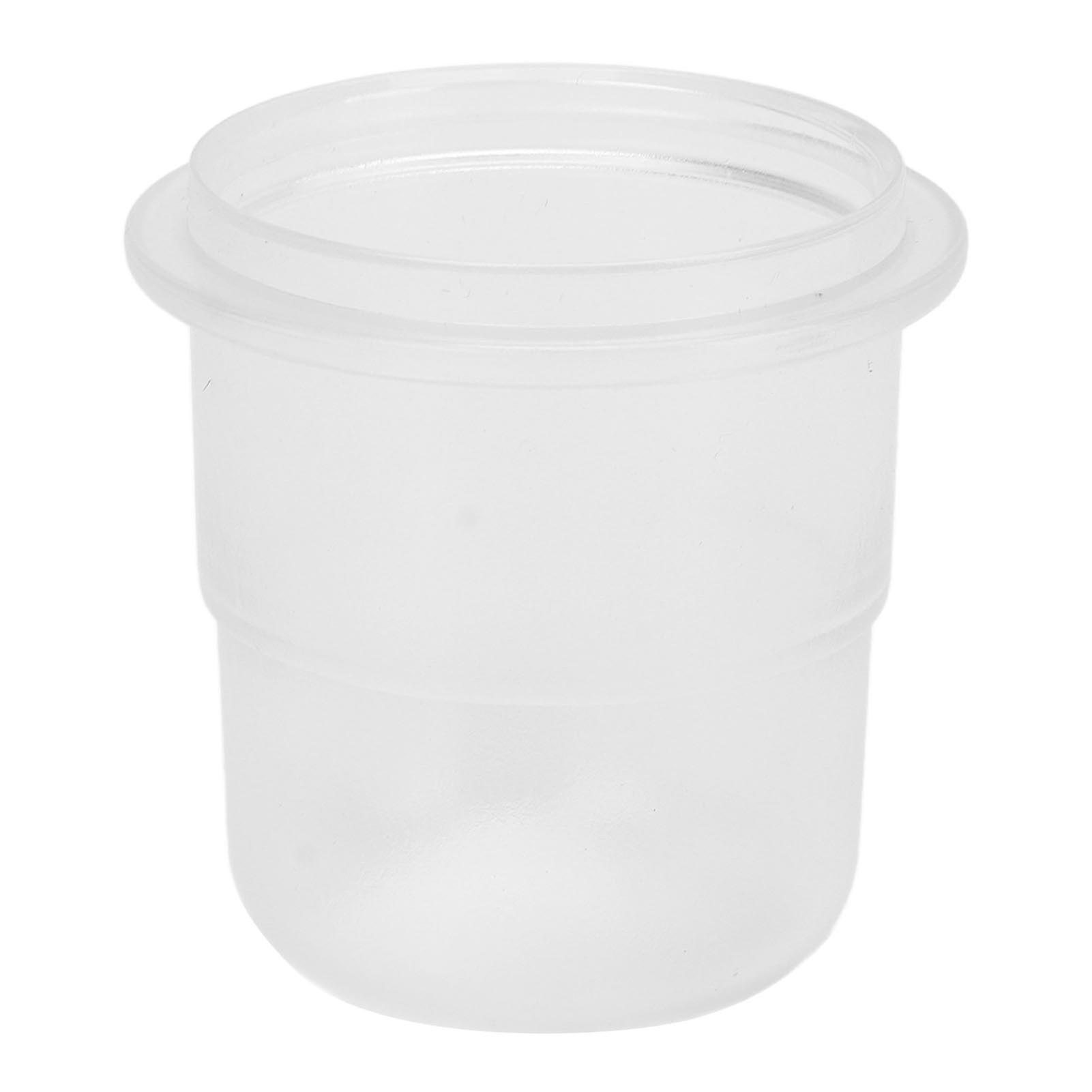 Leak-proof plastic measuring cup for coffee machine, 58 mm, frosted transparent