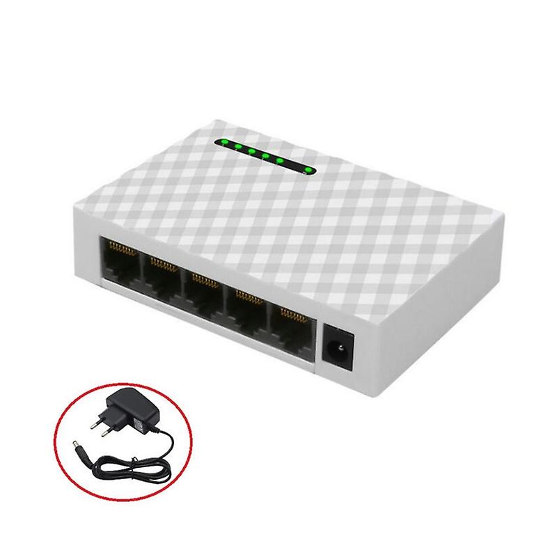 5-Port Network Switch 1000Mbps RJ45 LAN Desktop-Ethernet Switching Adapter HUB