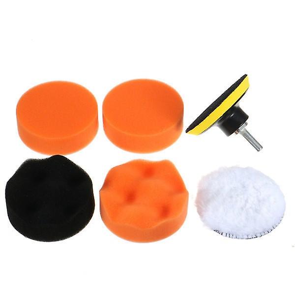 7Pcs Polish Wax Foam Sponge Pad With Drill Adapter