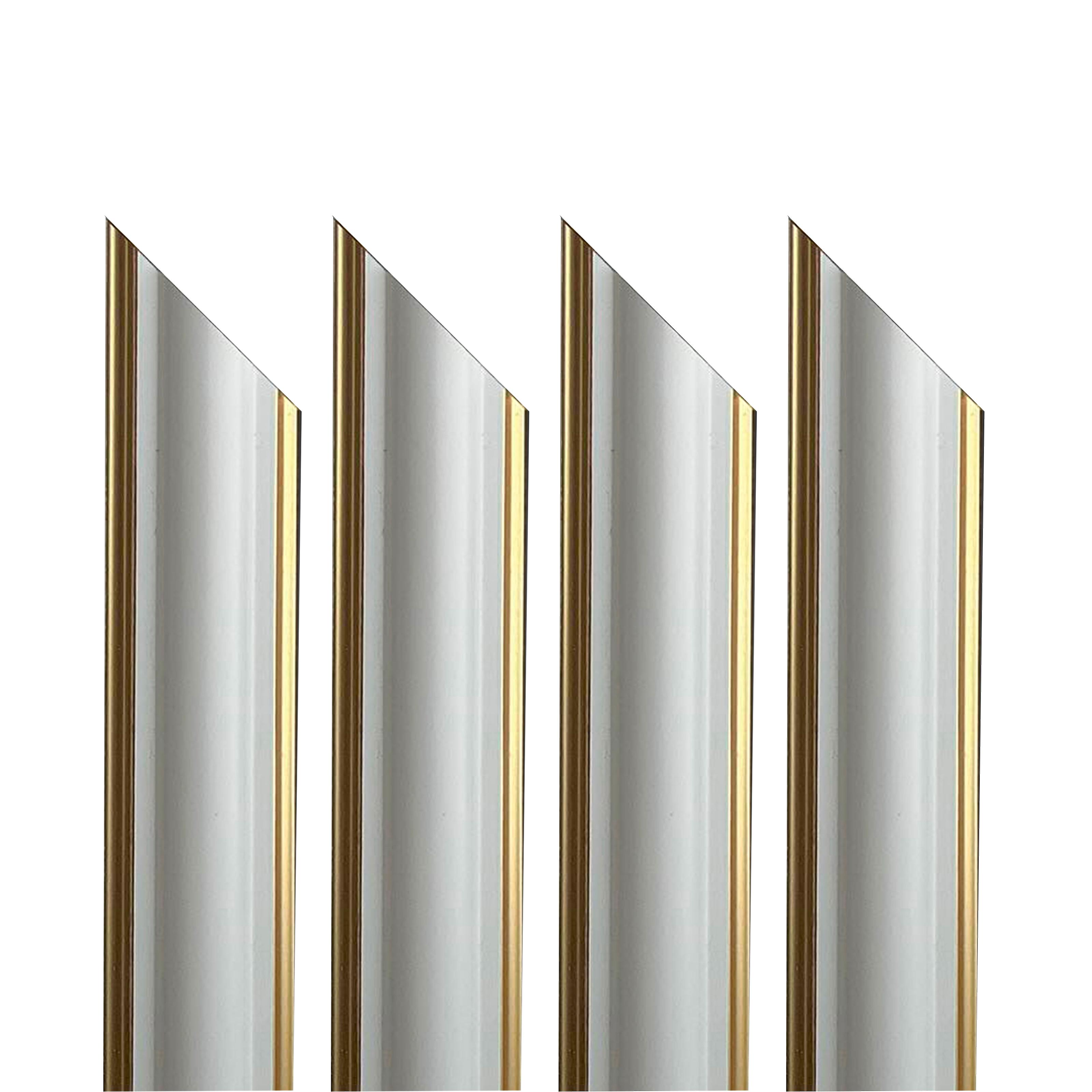 4 Full Pre-Cut Corner Bars for Boss Boiserie In Polymers Gold Line (Double Gold Wire) Ral 9010 Various Sizes