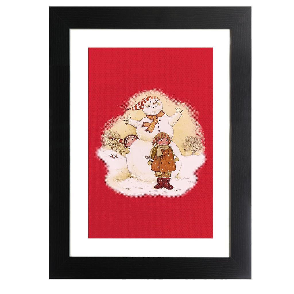 Holly Hobbie Christmas Snowman Framed Print
