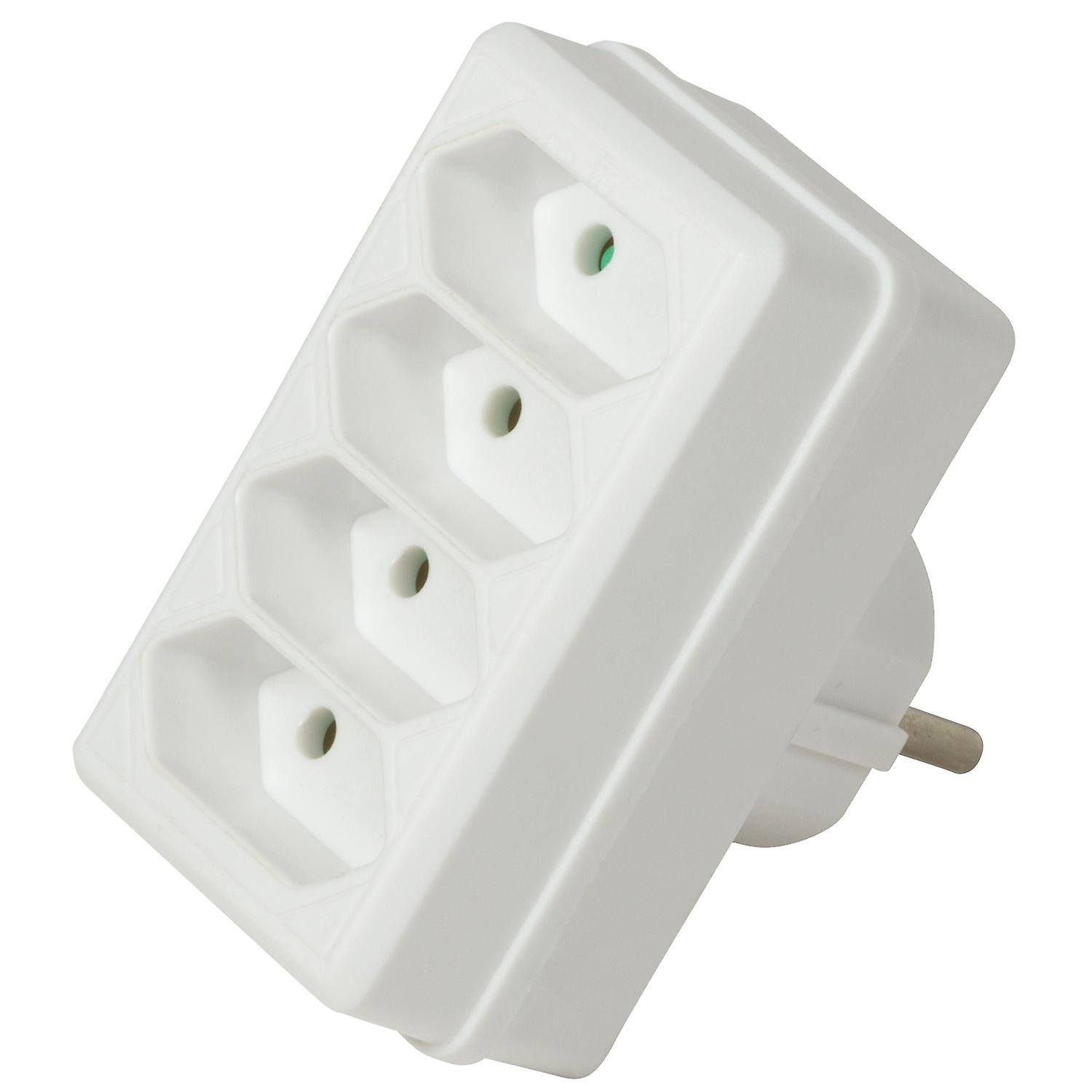 Branch socket with 4 euro socket White