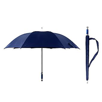 UV-Golfschirm, automatisch, gerade Stange, schwarzer Kleber, stilvoller Regenschirm mit 130 cm Durchmesser, dunkelblau, VIP, zweite Generation