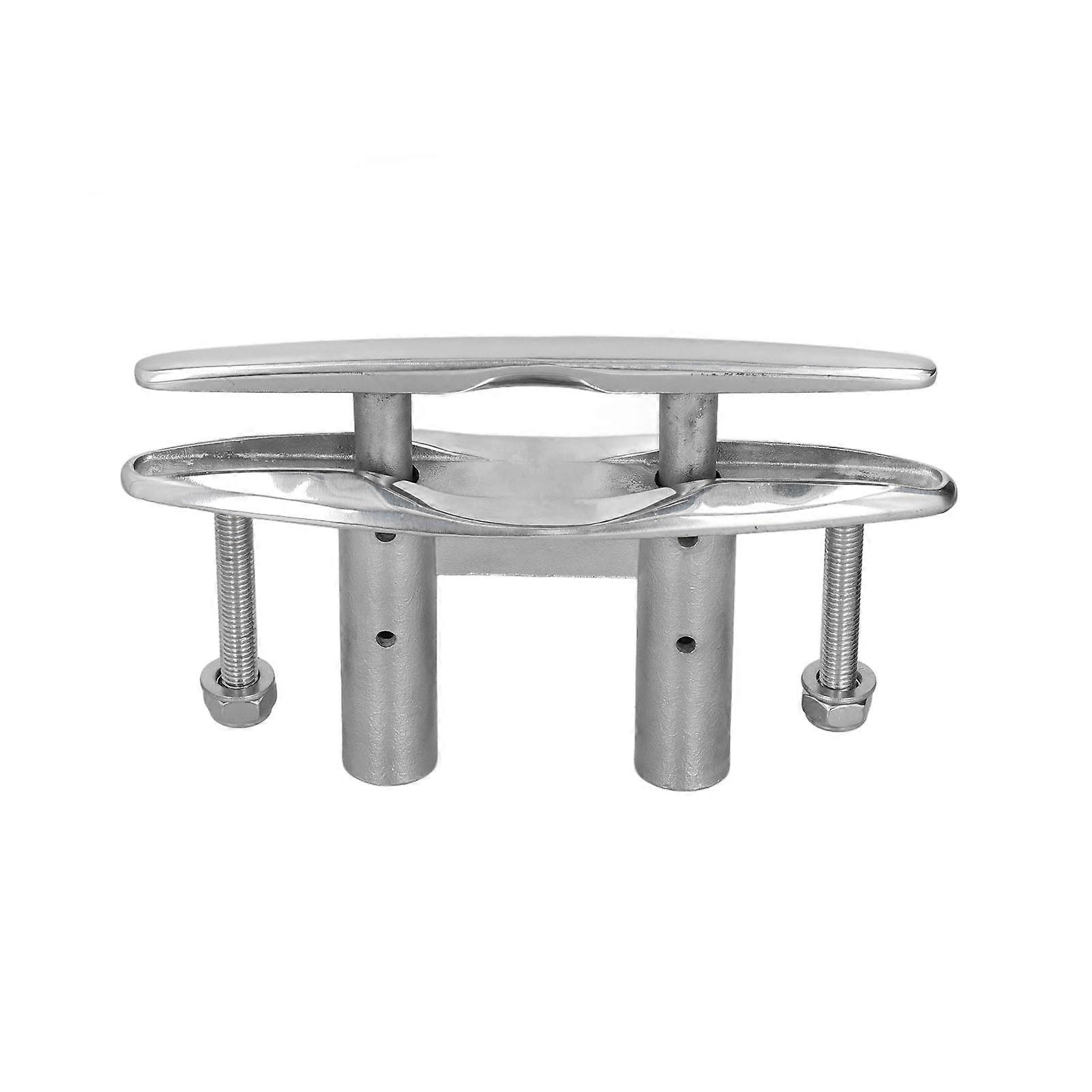 8in Flush Mount Deck Cleat 316 Stainless Steel Open Base Highly Polished Marine Hardware for Kayak Dock