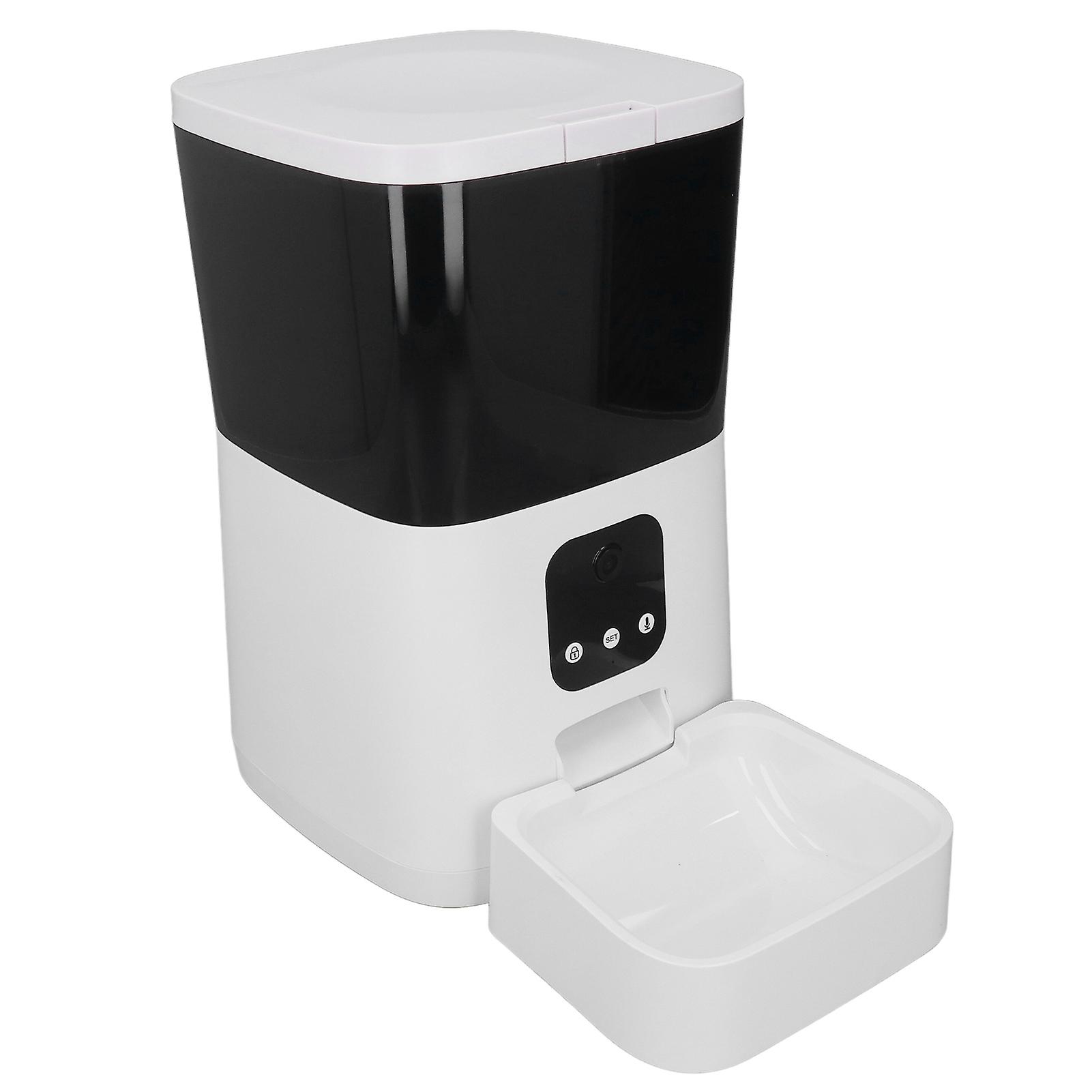 Automatischer Tierfutterautomat 6L Tierfutterspender Zeitgesteuerte rationierte APP-Steuerung Fütterung Wifi Automatische Haustierfütterung Unterstützung Sprachinteraktion 100-240V US-Stecker