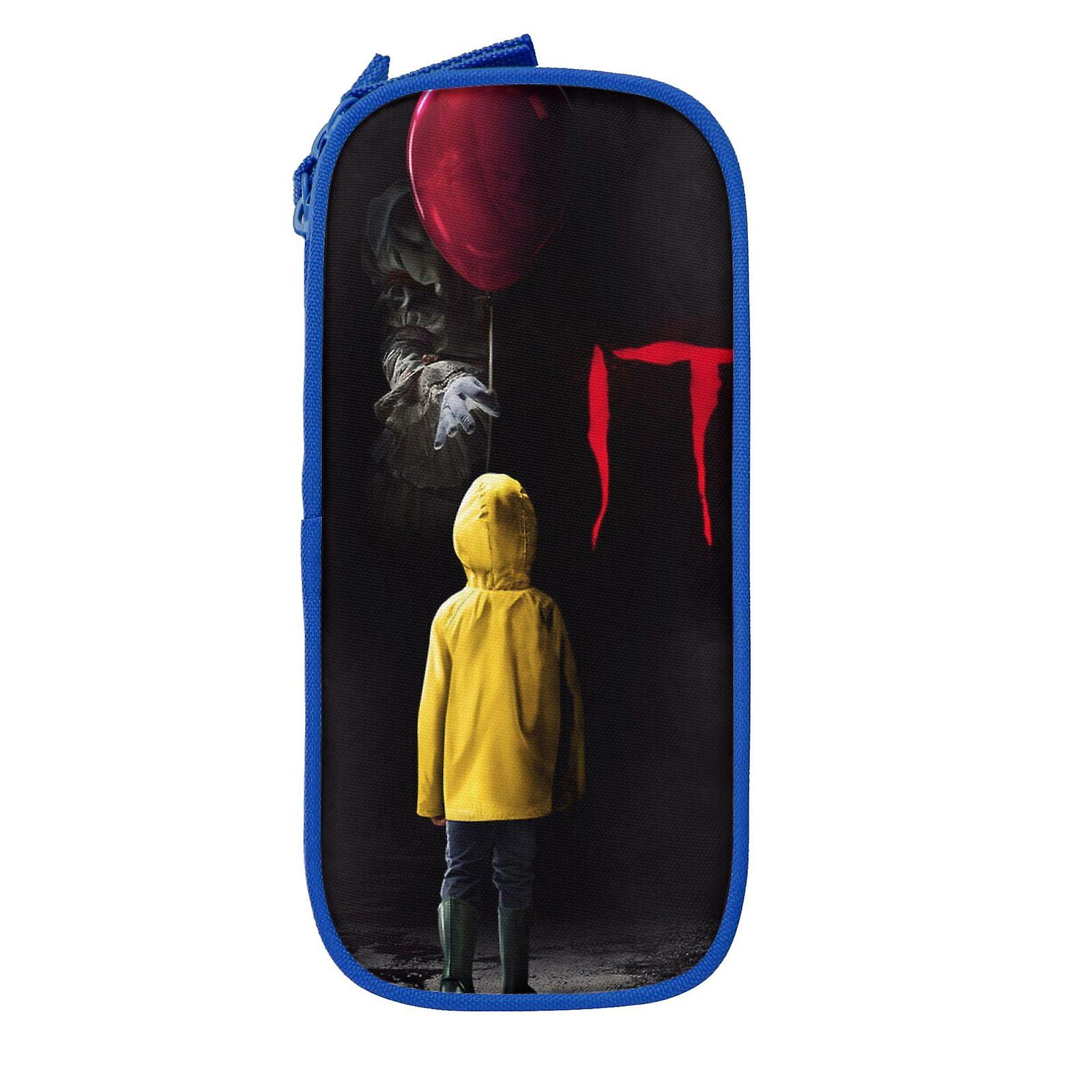 ジッパー付きペニーワイズペンケース、大容量ペンポーチ、大容量収納バッグ、耐久性のあるペンボックス、子供のための新学期用品、ティーン、学生、男の子、女の子