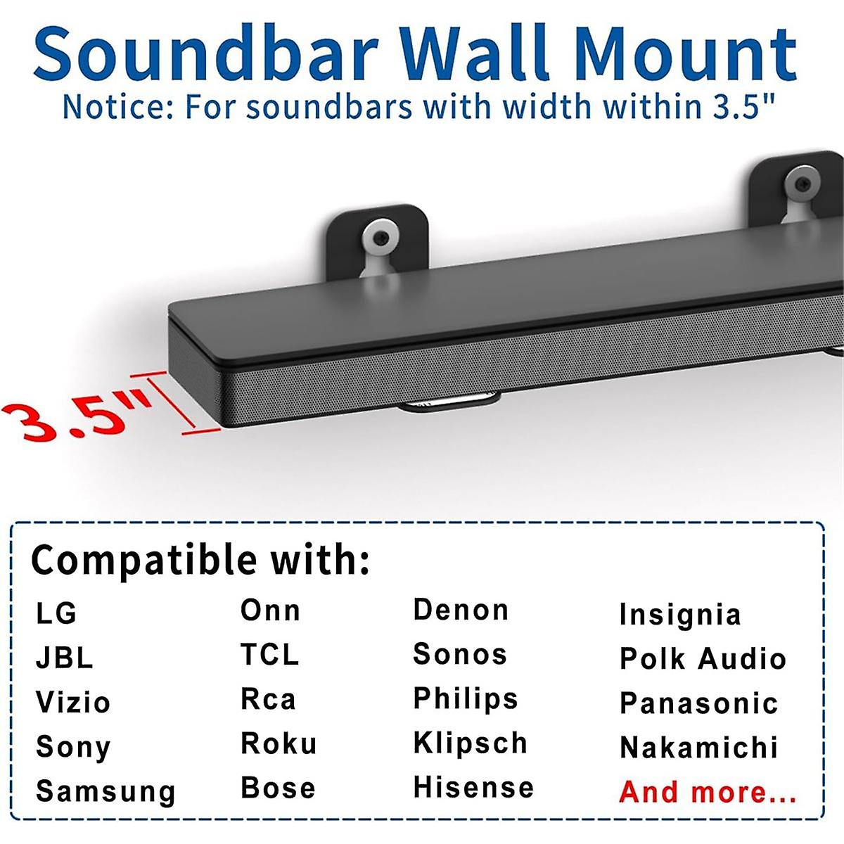 Universal Soundbar Wall Mount Kit Mounting Brackets for Song Soundbar