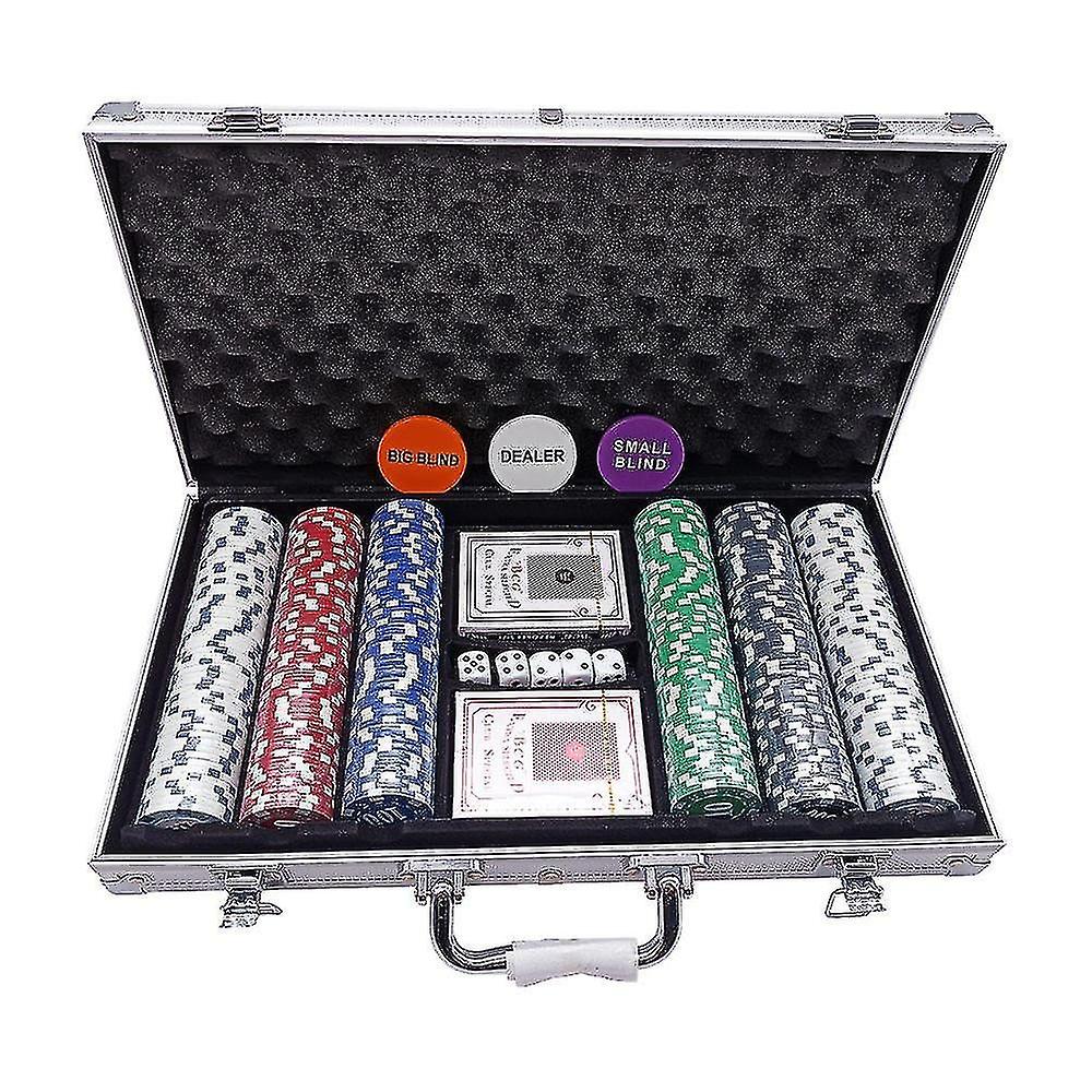 300 جهاز كمبيوتر شخصى ABS رقاقة مجموعة كازينو بوكر رقائق أنيقة الألعاب مجموعة حمل القضية بما في ذلك لعبة البوكر ، تاجر ، دي