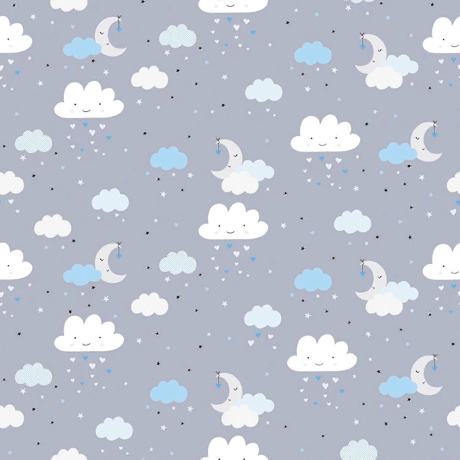 Graphic non-woven wallpaper wall Profhome 381252-GU slightly textured with graphical pattern matt blue grey white