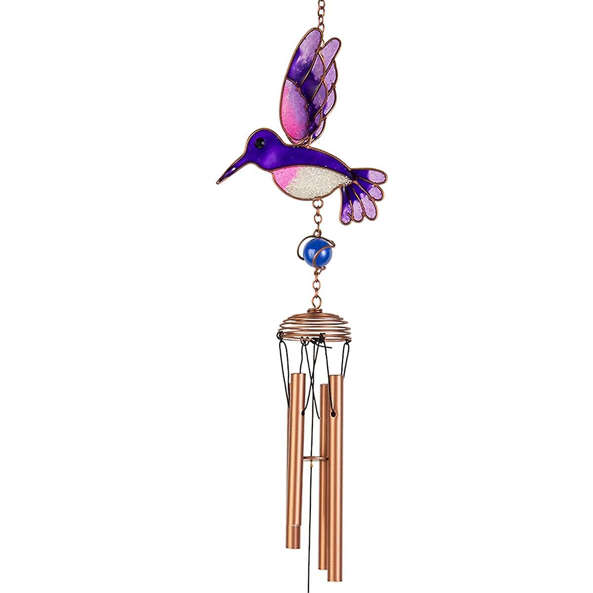 Stained Bird Suncatcher,Bird Crystal Ball Prisms Hanging Crystals Ornament Purple Wind Chimes