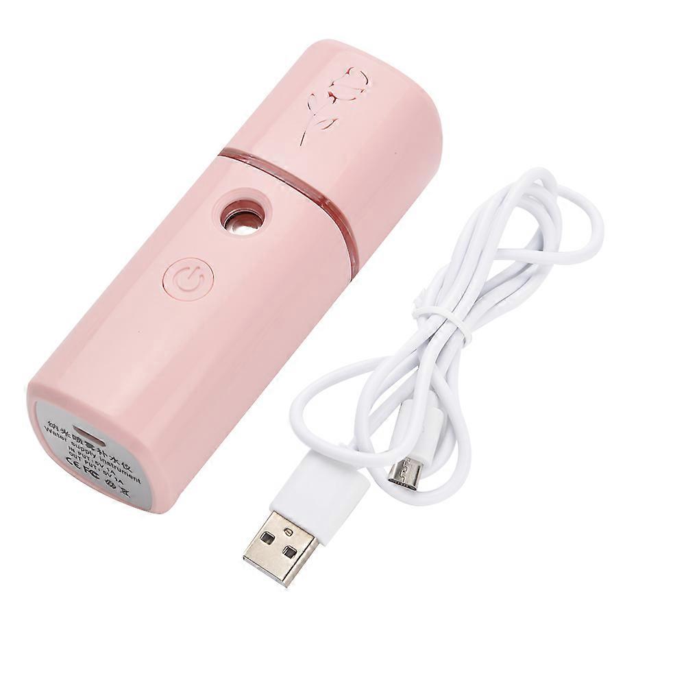 Portable Face Atomization Sprayer Nanoscale Nano Mist Spray Moisturizing Skin Bottle (pink)