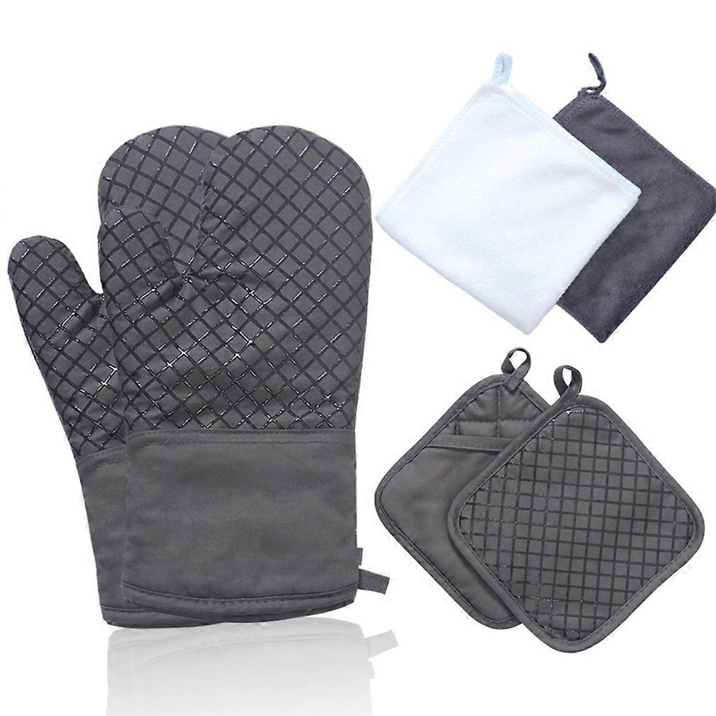  Flexible Oven Gloves Heat Resistant BBQ Baking Cooking Grilling Practicality