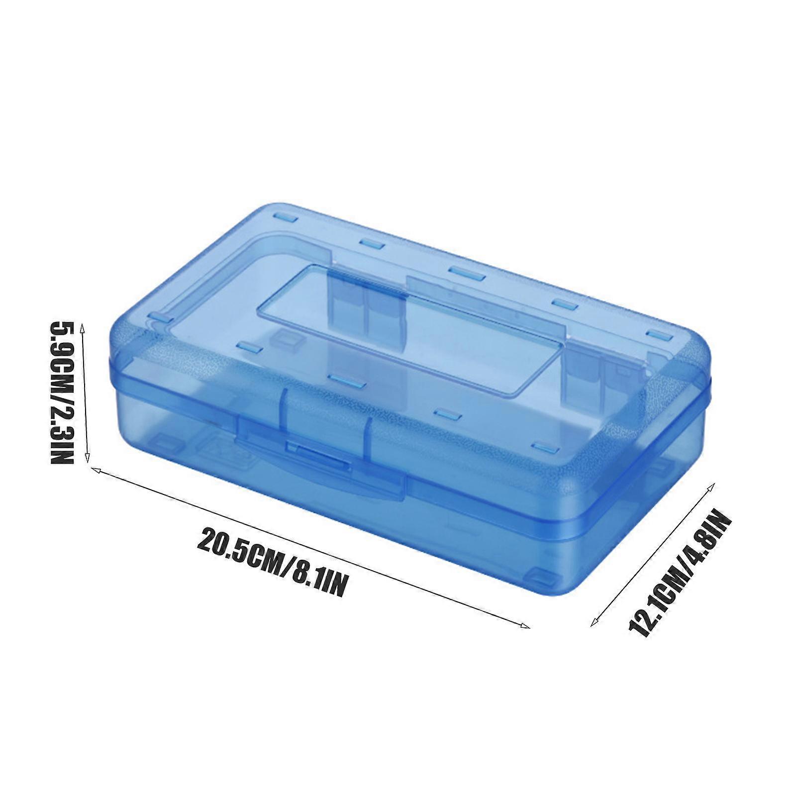 2pc Plastic Pencil Box Large Capacity Pencil Boxes Clear Boxes With Snap-tight Lid Stackable Design And Stylish Office Supplies Storage Organizer Box