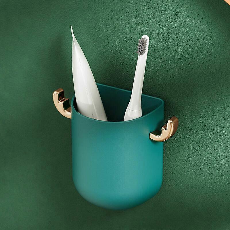 No Punch, Wall Mounted Deer Antler Toothpaste Toothbrush Storage Box, Gray