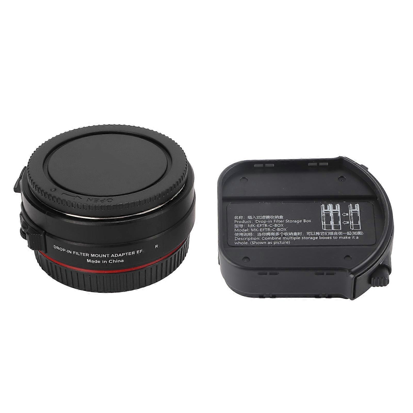 Meike MKEFTRC Drop in Filter Mount Adapter Lens Converter with V ND Filter Clear Filter for EF/EFS Lens to for EOSR Camera NO.2462