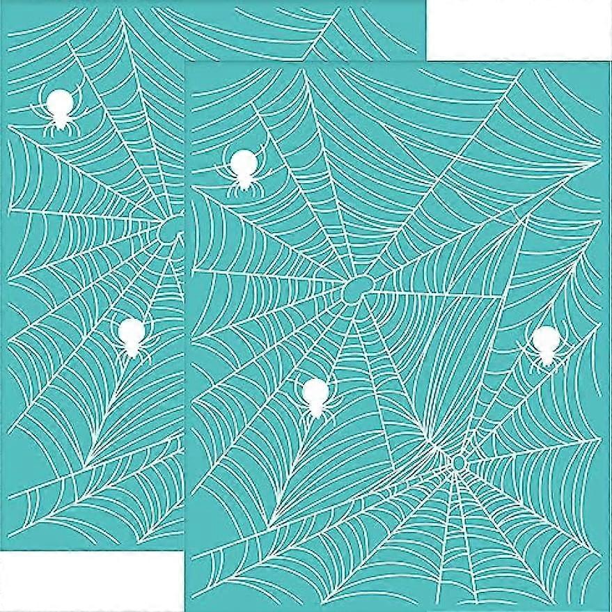2pcs 8.7x11 Inch Self-Adhesive Silk Screen Printing Stencils Spider Web Reusable Silkscreen Stencils Washable Mesh Transfer Stencil for Painting on Wo