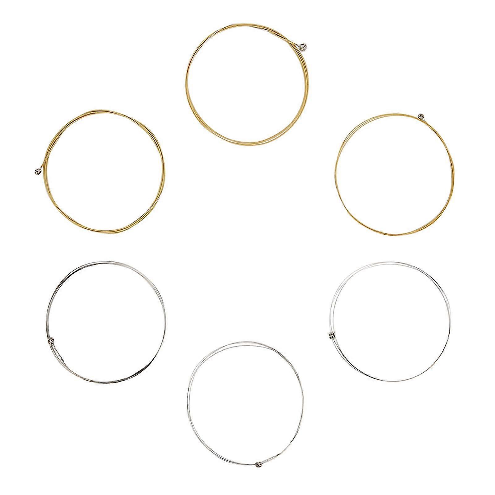 6pcs Acoustic Guitar Practice String Set Replacement Part Accessory For Classic Folk Guitar