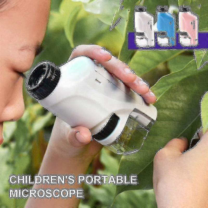 Mini Pocket Microscope Kit 60-120x Lab Handheld Microscope Battery Powered Microscope With Led  Kids Science Microscop