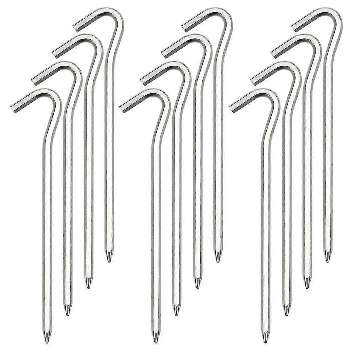 Aluminum Tent Stakes with Hooks, Hexagonal Pole Canopy Stakes, Suitable for Camping, Canopy