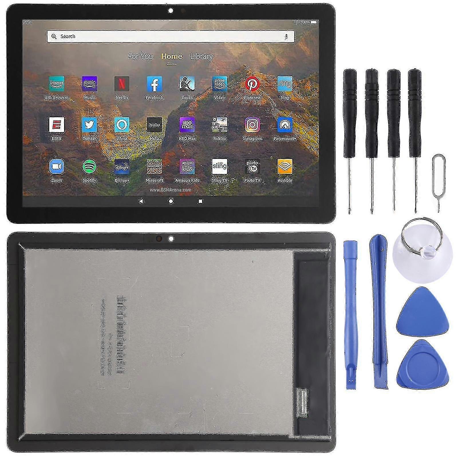 OEM液晶画面対応Fire HD 10(2021)T76n2b、T76N2P、デジタイザー付きフルアセンブリ(黒)+(トレック)