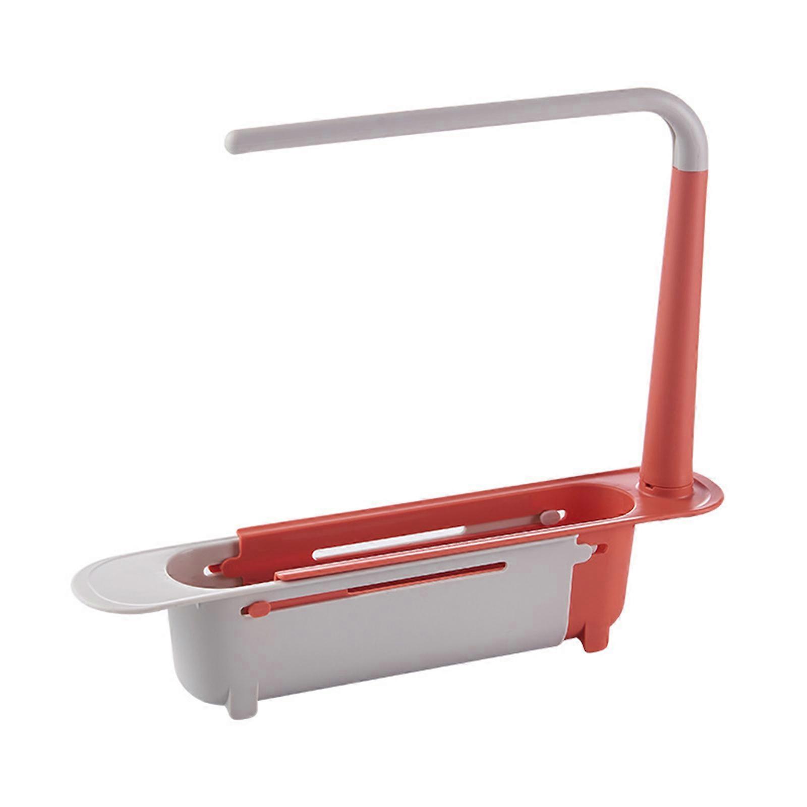 [Ande Online] [Red] Scalable kitchen sink drain rack storage rack ()